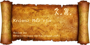 Kniesz Márta névjegykártya